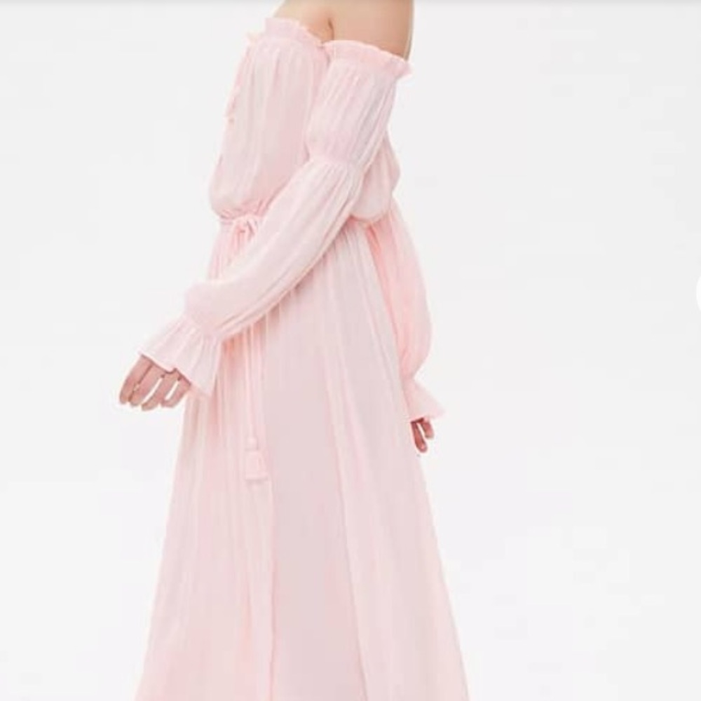 Blue off shoulder maxi dress